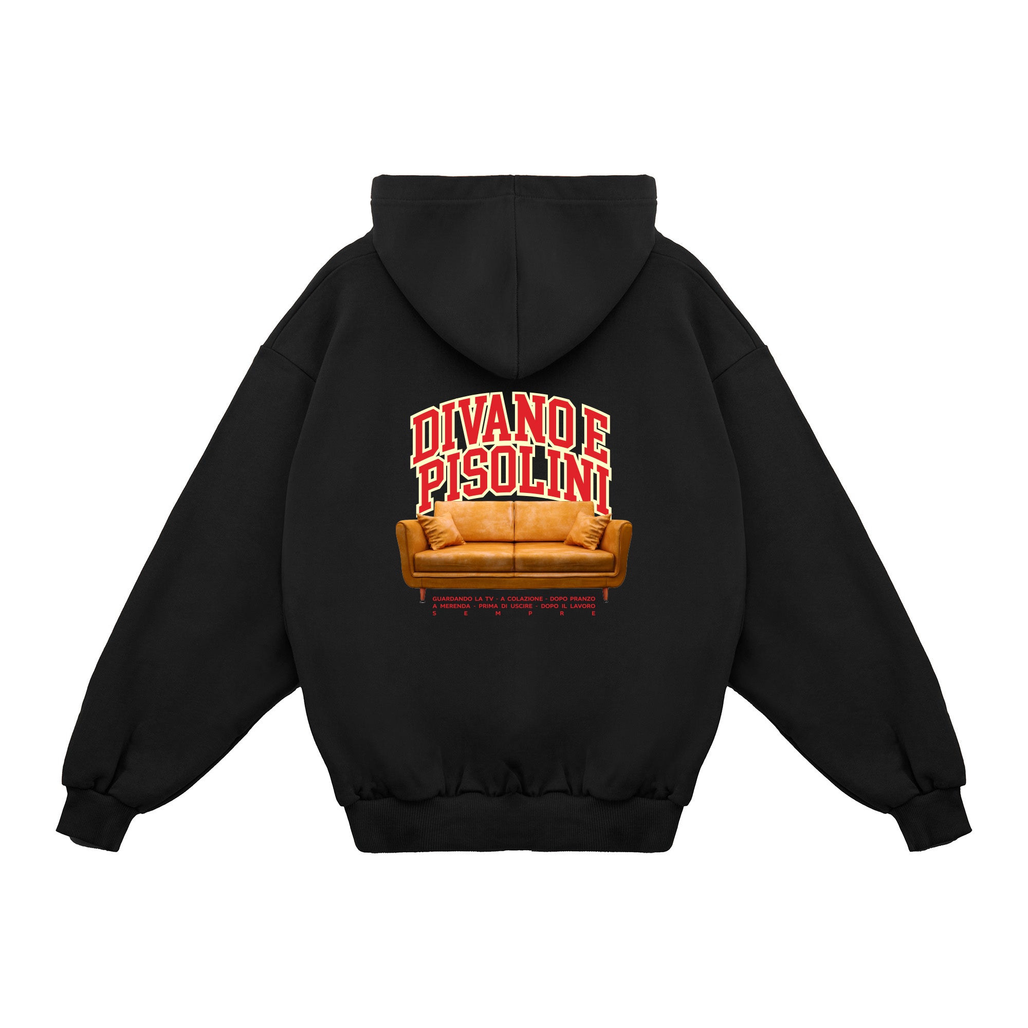 Felpa Hoodie "Divano e pisolini" Back