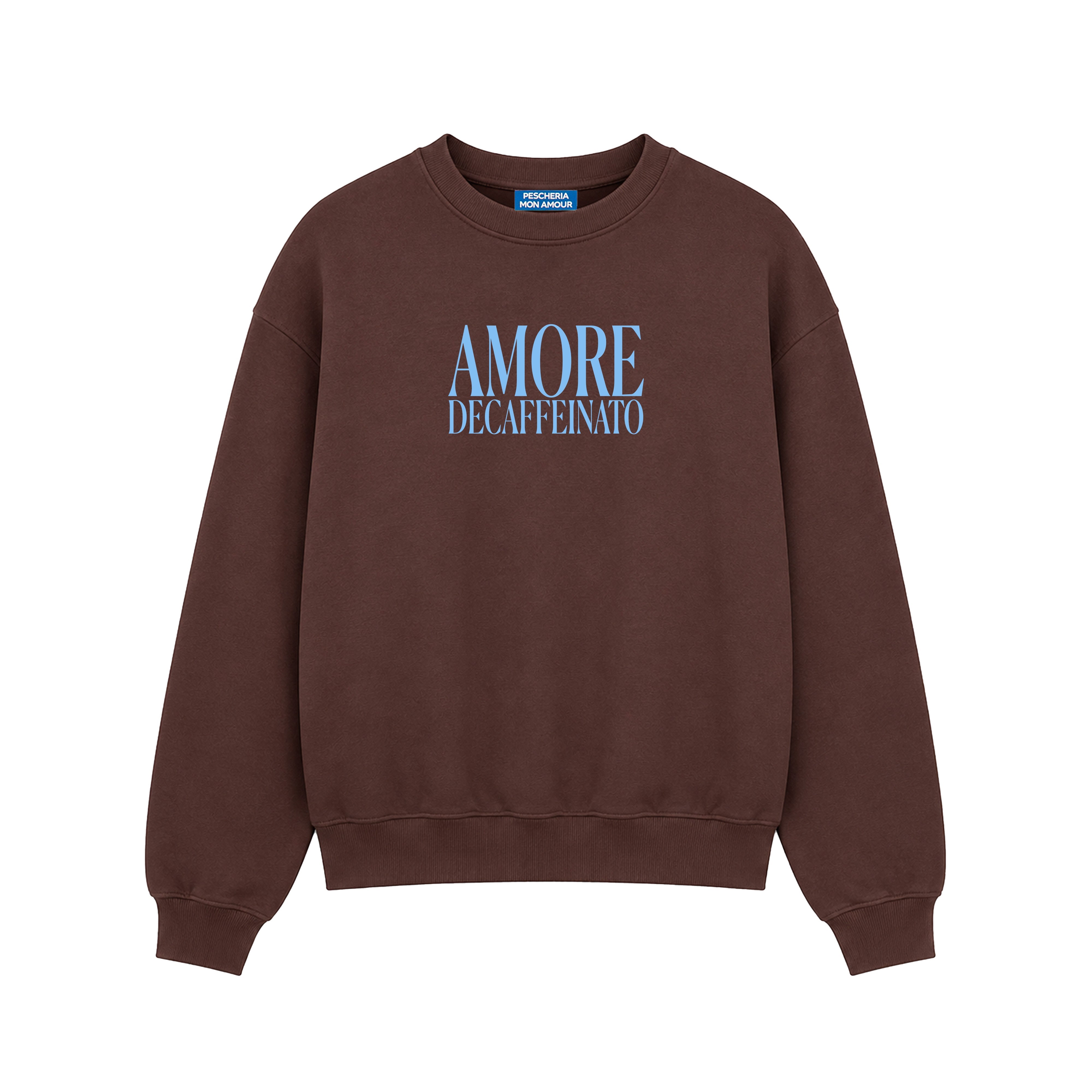 Felpa Girocollo Amore Decaffeinato Moro