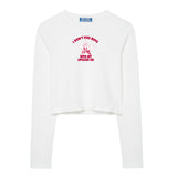 Long Sleeve Cropped Box “I don't kiss"