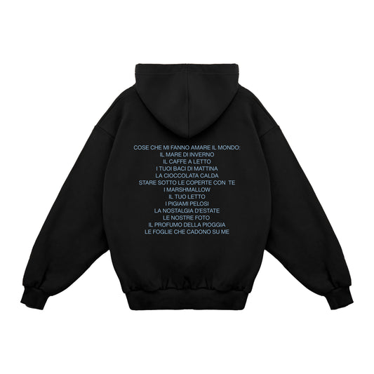 Felpa Hoodie "Cose Che Mi Fanno Amare Il Mondo"