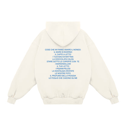 Felpa Hoodie "Cose Che Mi Fanno Amare Il Mondo"