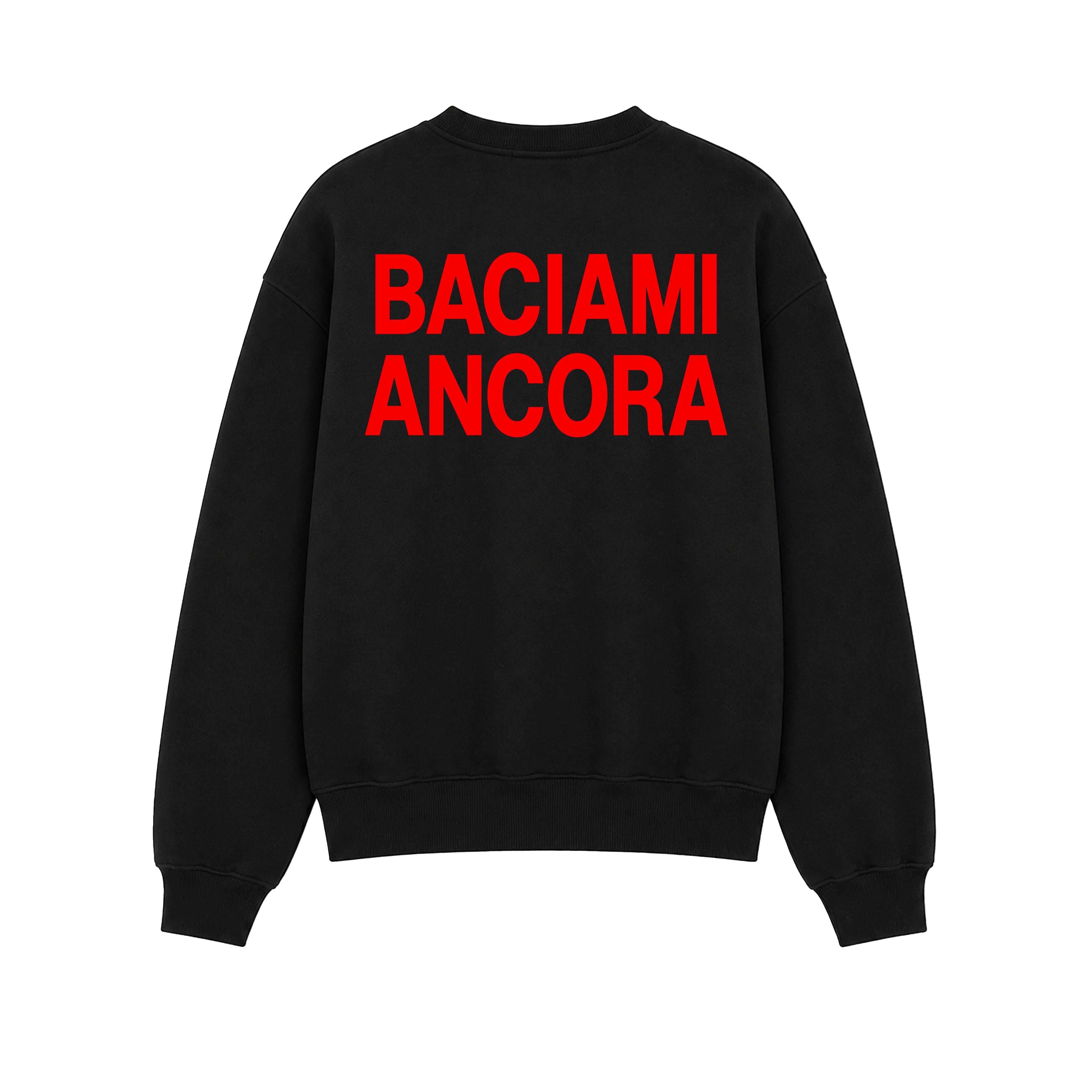 Felpa Girocollo Baciami Ancora Nero retro
