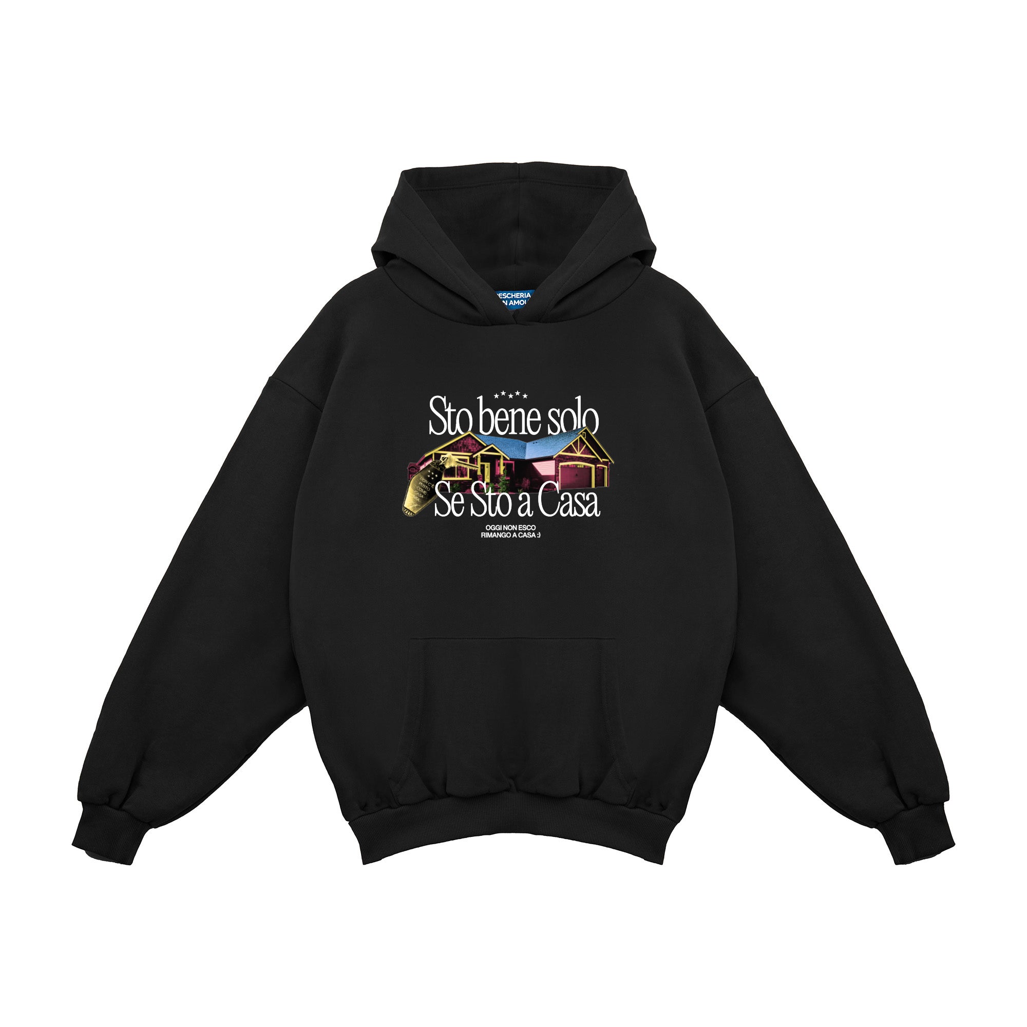 Felpa Hoodie "Sto bene solo se sto a casa"