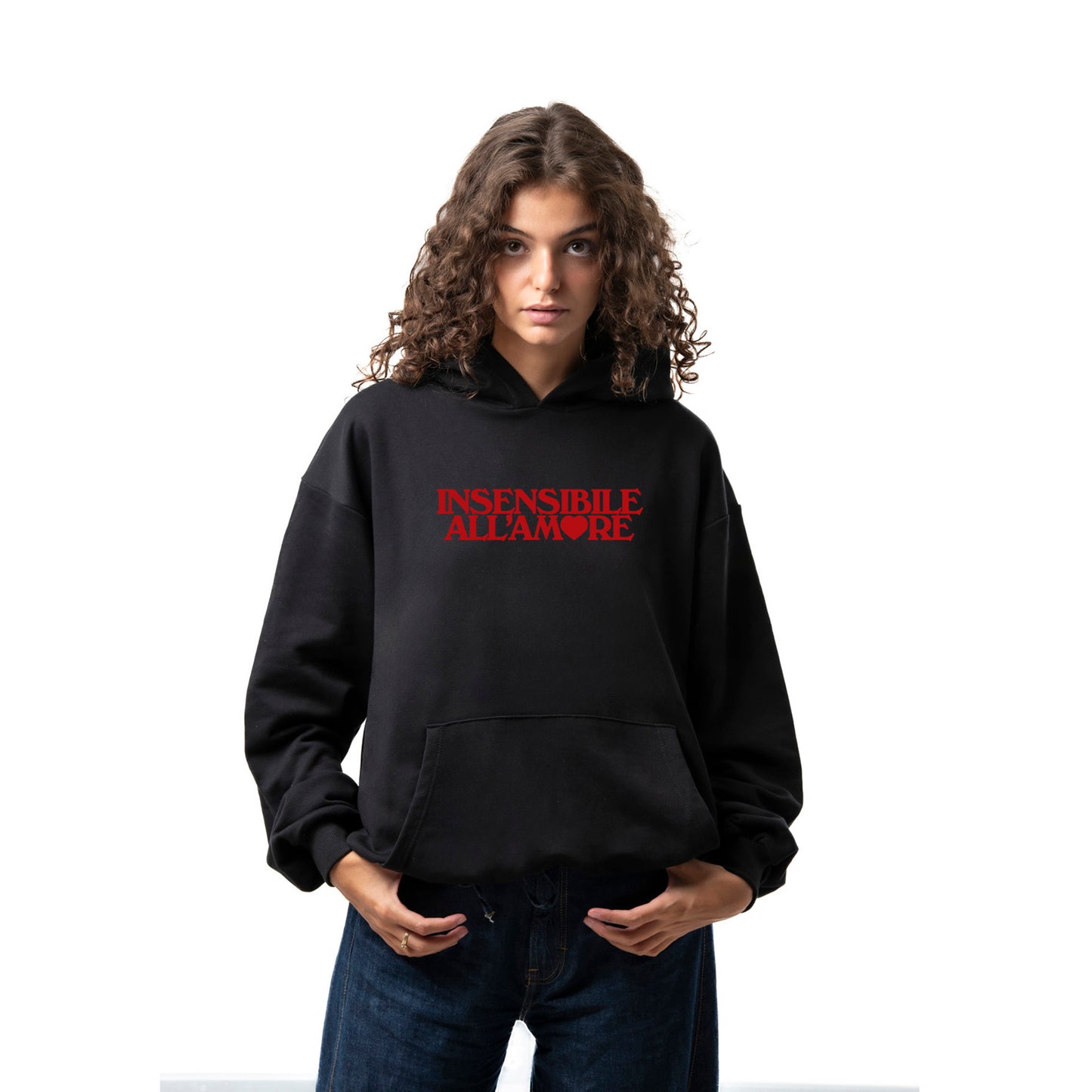 Felpa Hoodie "Insensibile All'Amore"