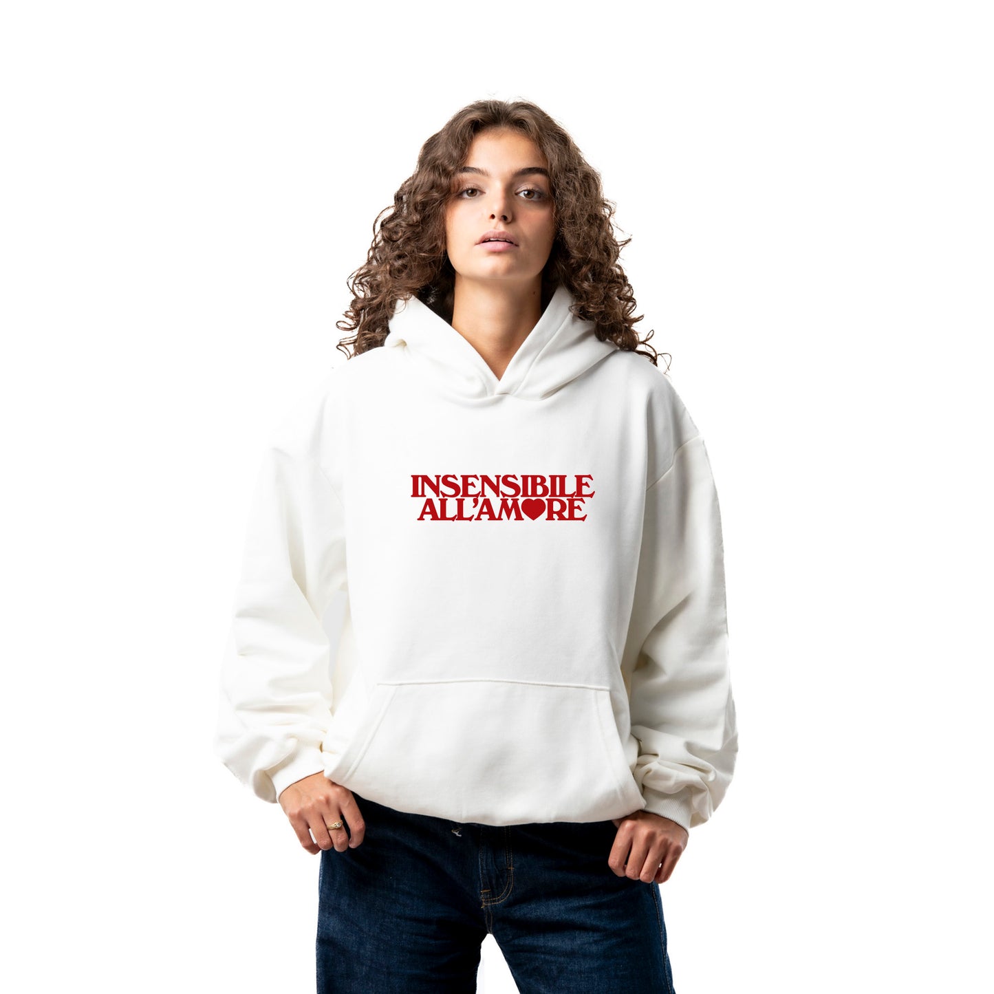 Felpa Hoodie "Insensibile All'Amore"