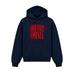 Hoodie Amor Vincit Omnia Blu Navy