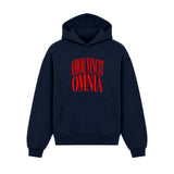 Hoodie Amor Vincit Omnia Blu Navy