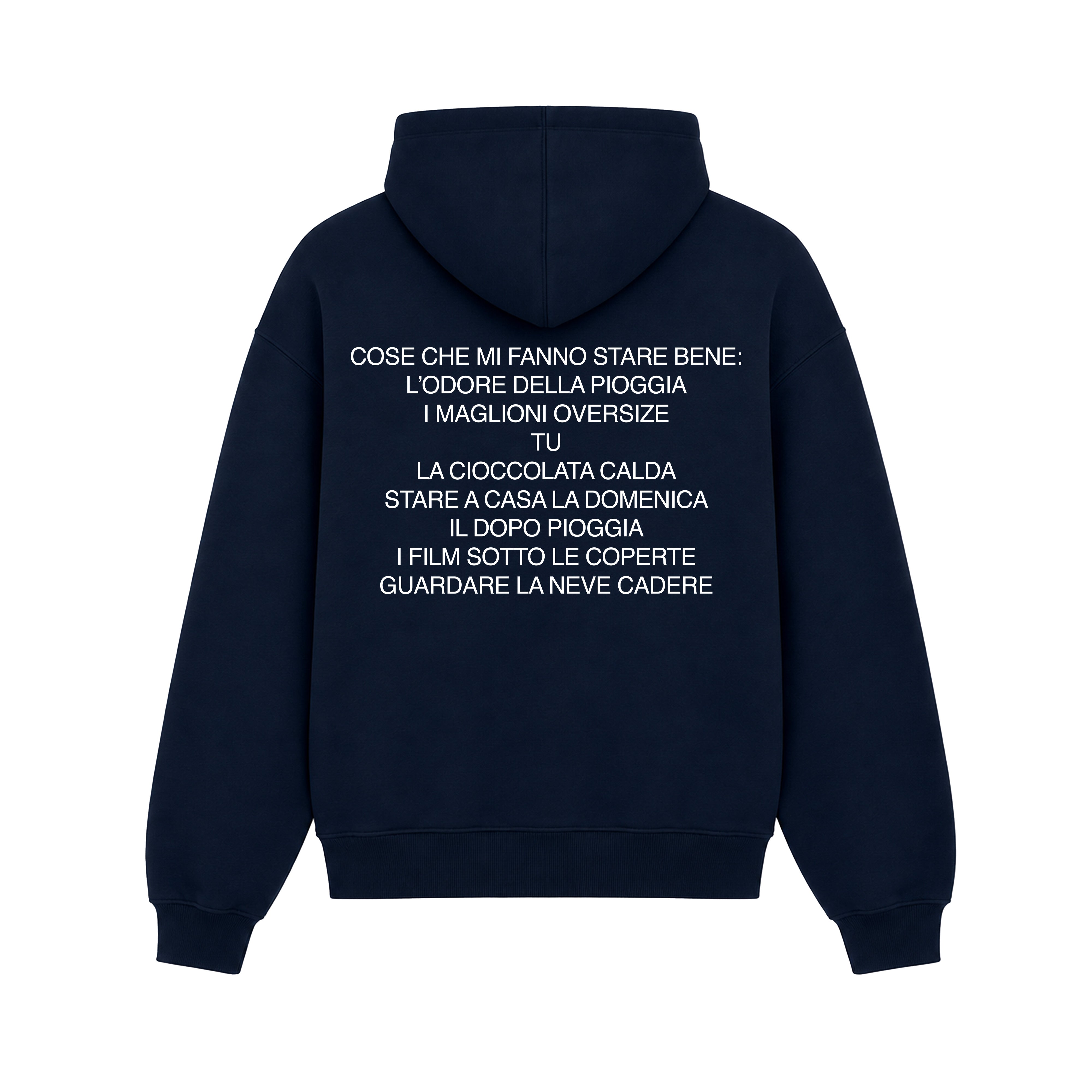 Hoodie Cose Che Mi Fanno Stare Bene Blu Navy retro
