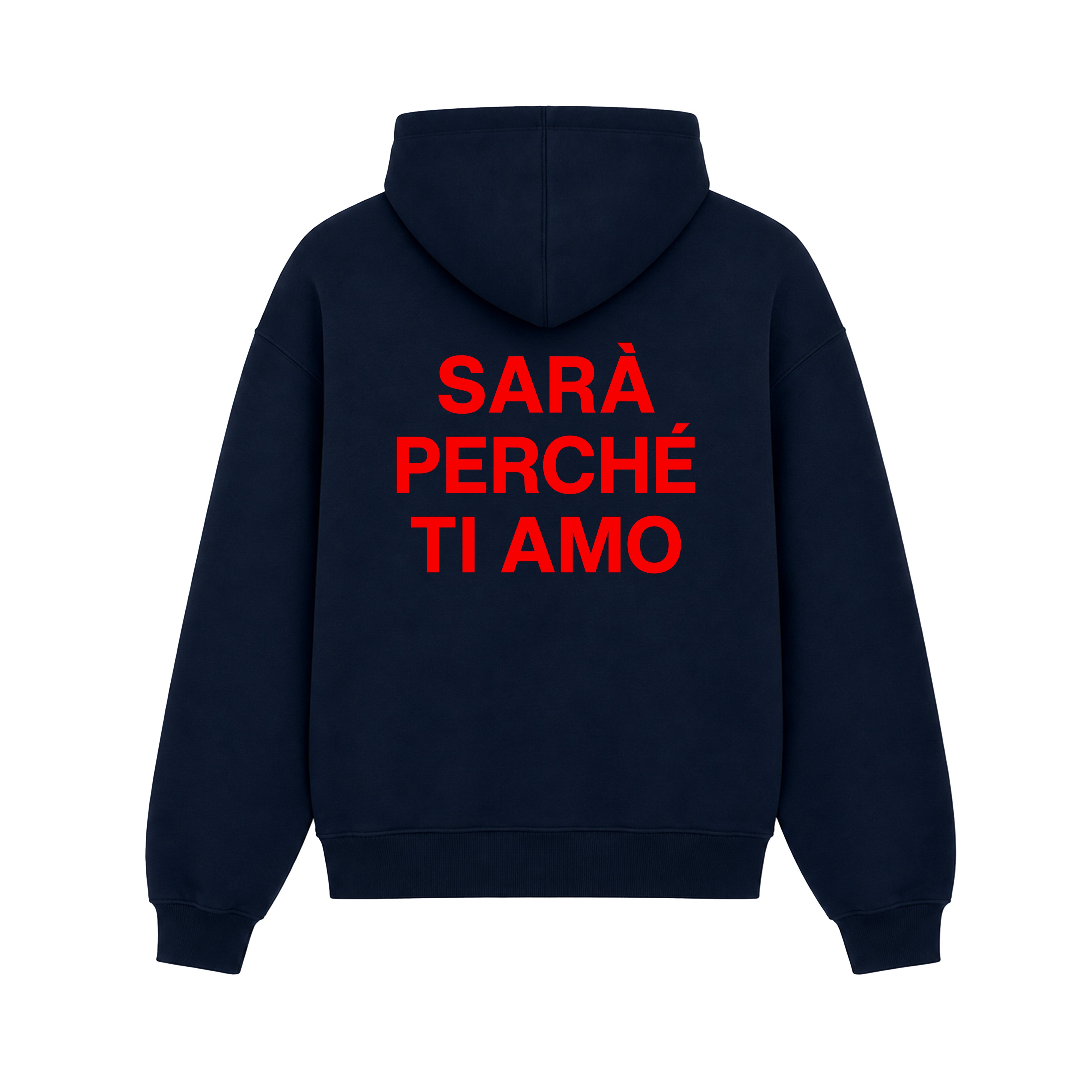 Hoodie Sarà Perché Ti Amo Blu Navy retro