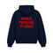 Hoodie Sarà Perché Ti Amo Blu Navy retro