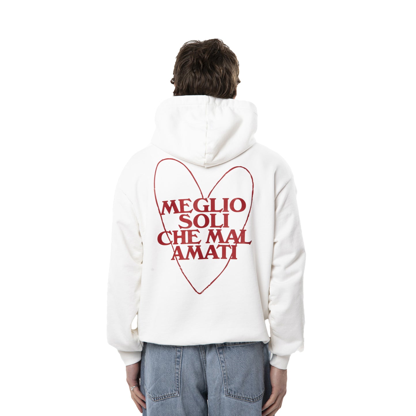 Felpa Hoodie "Meglio soli che mal amati"