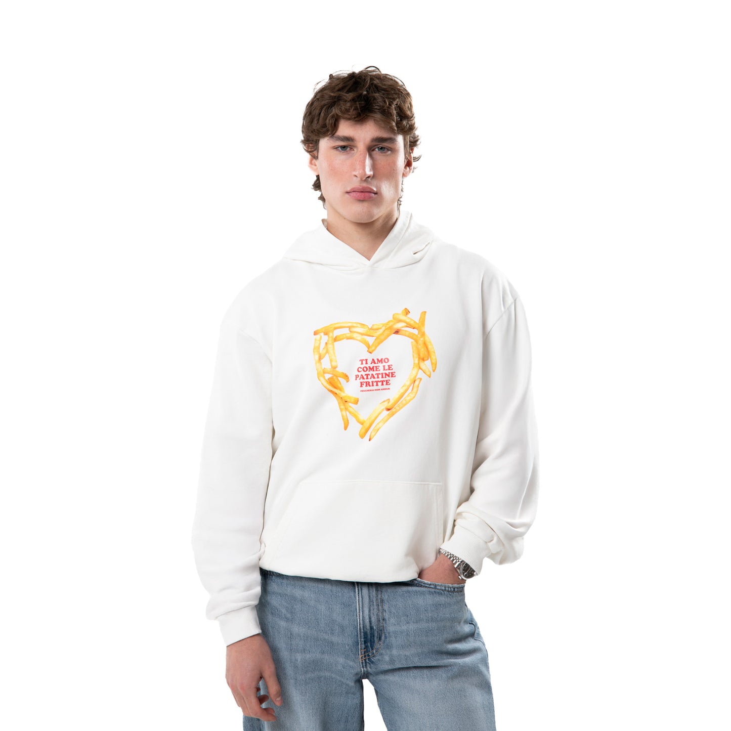 Felpa Hoodie "Ti amo come le patatine fritte"