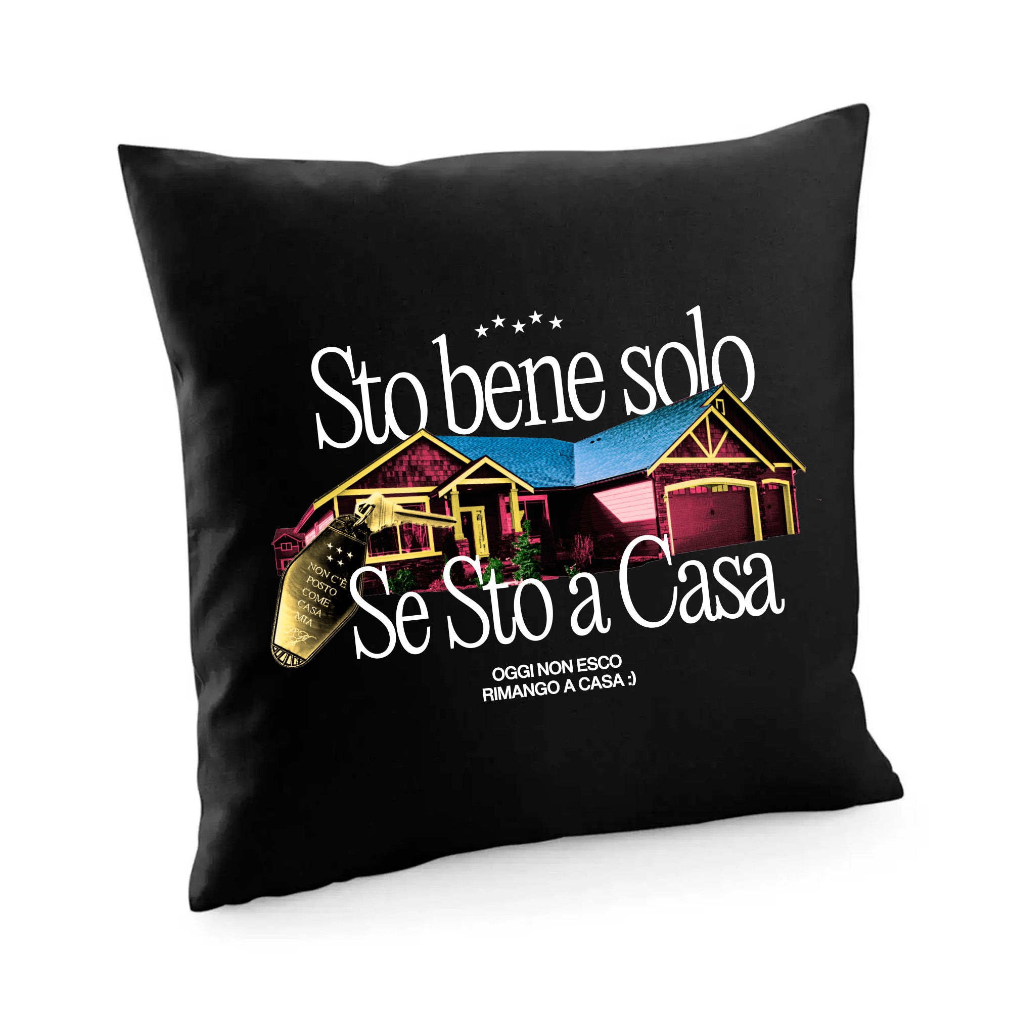 Fodera cuscino Sto bene solo se sto a casa